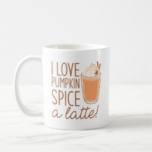Ik hou van pompoengewürz een latte koffiemok