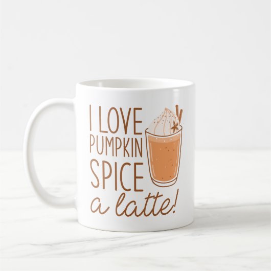 Ik hou van pompoenspice A Latte Koffiemok (Links)