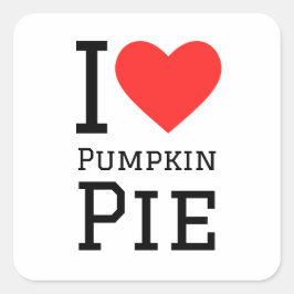 Ik hou van pompoentaart vierkante sticker
