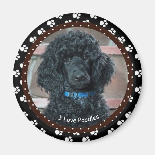 Ik hou van Poodles Magnet Magneet (Voorkant)