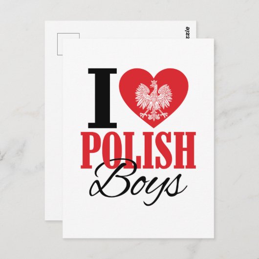Ik hou van Poolse jongens Briefkaart (Voorkant / Achterkant)
