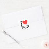 Ik hou van pop vierkante sticker (Envelop)