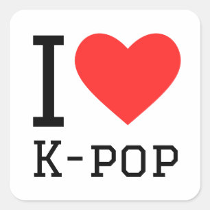 Ik hou van pop vierkante sticker
