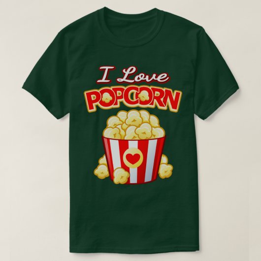 Ik hou van popcorn t-shirt (Design voorkant)