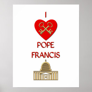 Ik hou van Pope Francis Poster