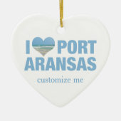Ik hou van Port Aransas Keramisch Ornament (Voorkant)