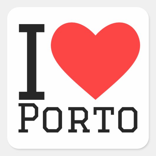 Ik hou van Porto Vierkante Sticker (Voorkant)