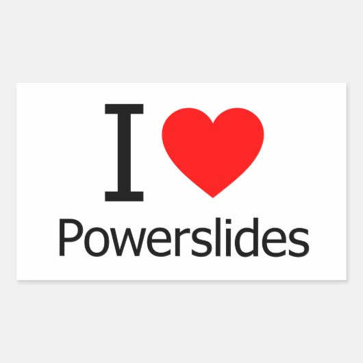 Ik hou van Powerdia's Rechthoekige Sticker (Voorkant)