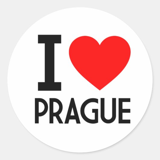 Ik hou van Praag Ronde Sticker (Voorkant)