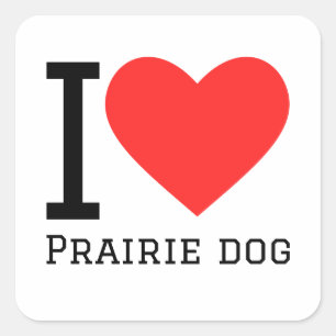 Ik hou van prairiehond vierkante sticker