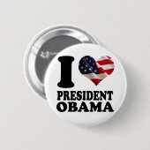 Ik hou van President Obama Button (Voorkant /achterkant)