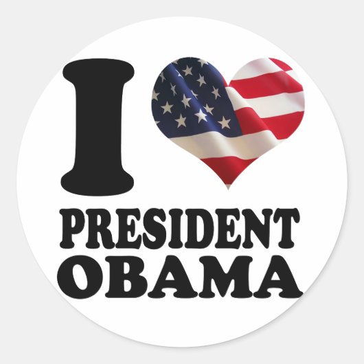 Ik hou van President Obama Sticker (Voorkant)