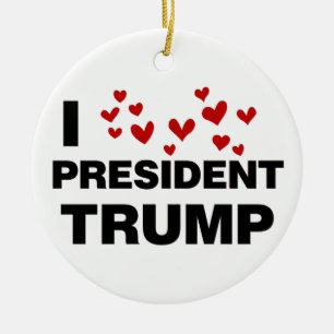 Ik hou van president Trump Harten Keramisch Ornament