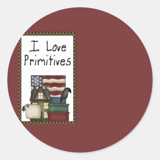 Ik hou van primitieve Stickers (Voorkant)