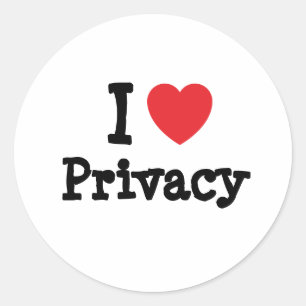 Ik hou van privacy hart op maat ronde sticker