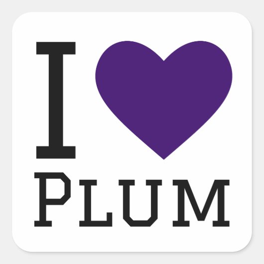 Ik hou van pruim vierkante sticker (Voorkant)