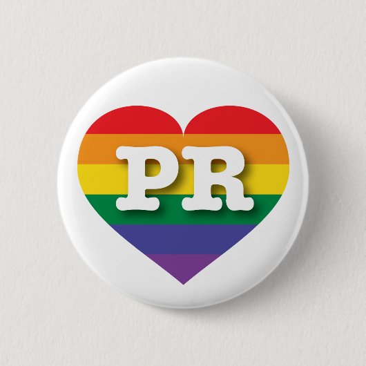 Ik hou van Puerto Rico Gay Pride Rainbow Heart Ronde Button 5,7 Cm (Voorkant)
