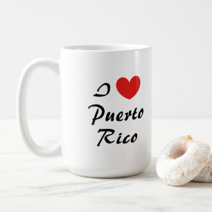 Ik hou van Puerto Rico hart typografie koffie Mok