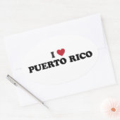 Ik hou van Puerto Rico Ovale Sticker (Envelop)