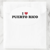 Ik hou van Puerto Rico Ovale Sticker (Tas)