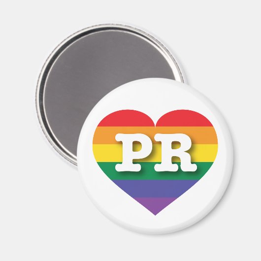 Ik hou van Puerto Rico Rainbow Heart Magneet (Voorkant / Achterkant)