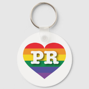 Ik hou van Puerto Rico Rainbow Heart Sleutelhanger