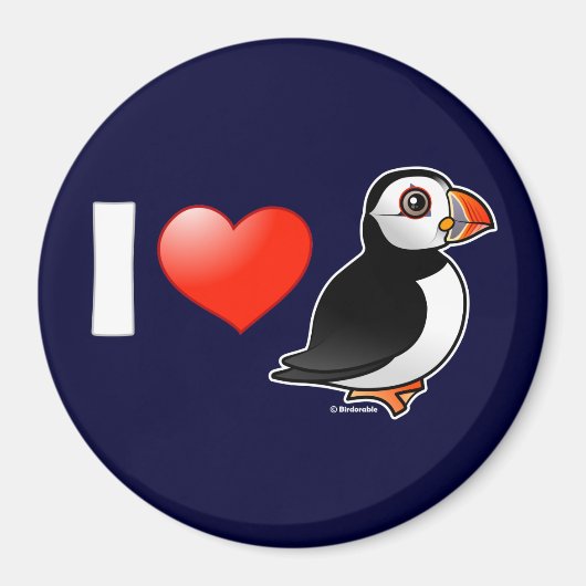 Ik hou van Puffins Magneet (Voorkant)