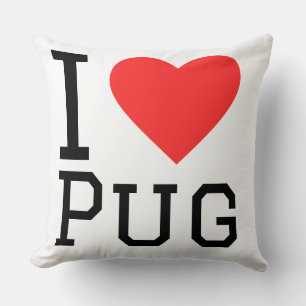Ik hou van pug  kussen
