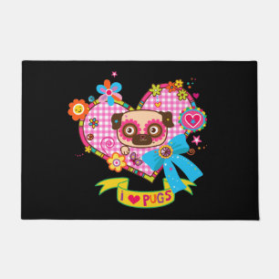 Ik hou van Pugs! Doormat Deurmat