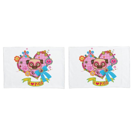 Ik hou van Pugs! Kussenslopen (Voorkant-Set)