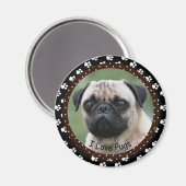 Ik hou van Pugs Magnet Magneet (Voorkant / Achterkant)