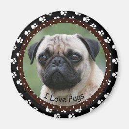 Ik hou van Pugs Magnet Magneet