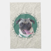 Ik hou van Pugs! Theedoek (Verticaal)