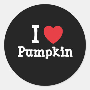 Ik hou van Pumpkin hart T-Shirt Ronde Sticker