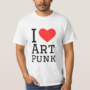 Ik hou van punk vierkante sticker t-shirt