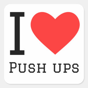 Ik hou van push ups vierkante sticker