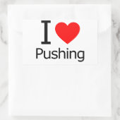 Ik hou van Pushing Rechthoekige Sticker (Tas)