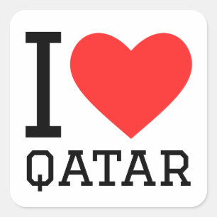 Ik hou van qatar vierkante sticker