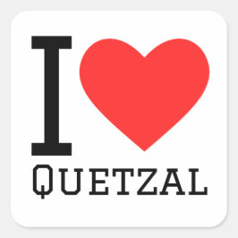 Ik hou van quetzal vierkante sticker
