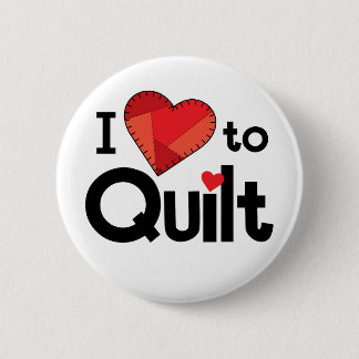 Ik hou van quilten Knop - Leuk cadeau voor quilter Ronde Button 5,7 Cm