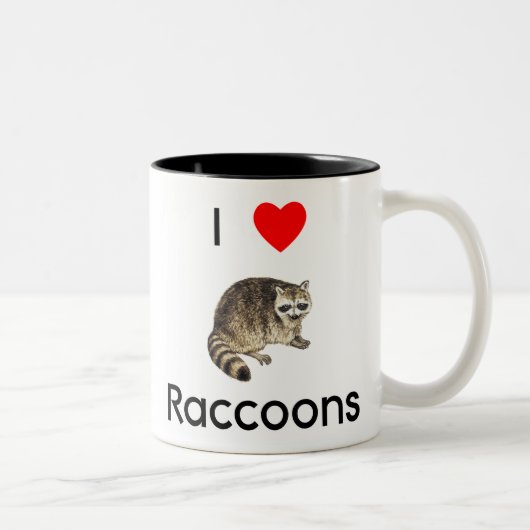 Ik hou van raccoons Mok (Rechts)