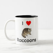 Ik hou van raccoons Mok (Links)