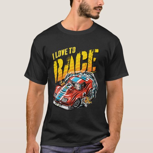 Ik hou van raceauto t-shirt (Voorkant)