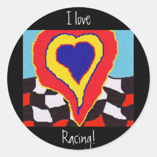 Ik hou van racen! ronde sticker