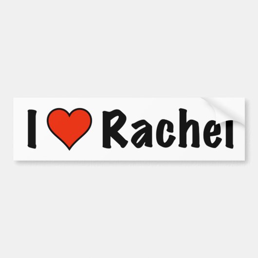 Ik hou van Rachel Bumpersticker (Voorkant)