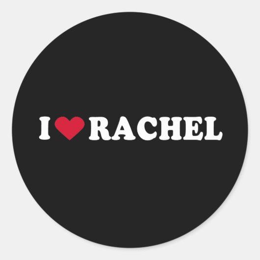 IK HOU VAN RACHEL RONDE STICKER (Voorkant)