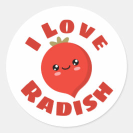 Ik hou van Radish Ronde Sticker