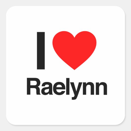ik hou van raelynn vierkante sticker (Voorkant)
