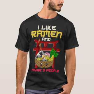 Ik hou van Ramen en misschien 3 mensen Ramen T-shirt