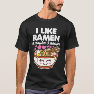 Ik hou van Ramen Misschien 3 mensen Schattige Kawa T-shirt